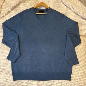 Black Brown 1826 Men's Deep Blue V-Neck Sweater